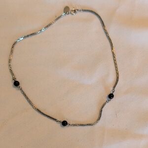 Park lane Brand Elegant Silver and Black Beaded Necklace And Earrings Set
